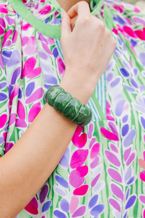 Chic Everyday Green Chunky Bracelet