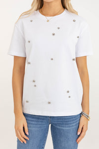 On My Way White Embellished Top