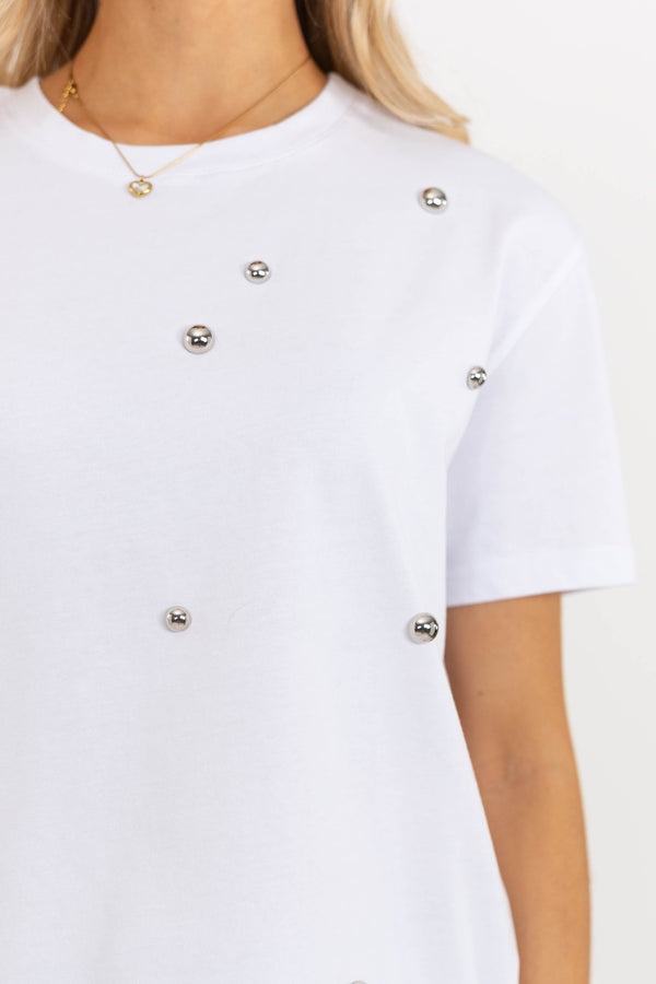On My Way White Embellished Top