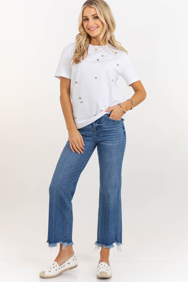 On My Way White Embellished Top