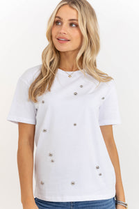 On My Way White Embellished Top