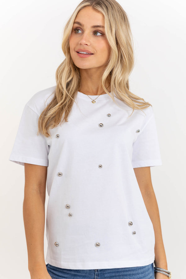 On My Way White Embellished Top