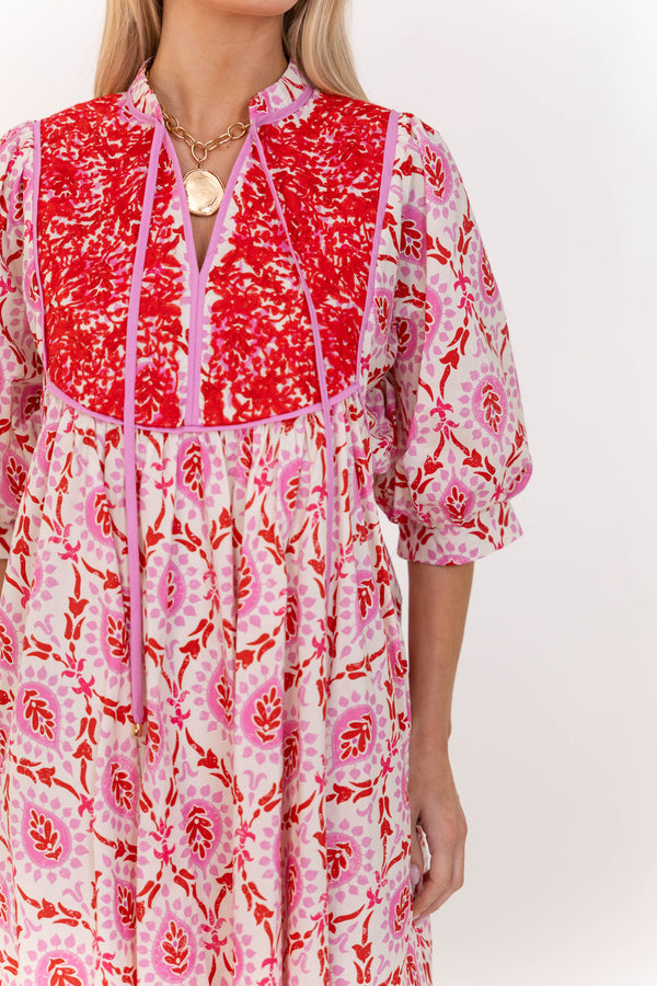 Easygoing Charm Pink Floral Dress