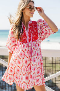Easygoing Charm Pink Floral Dress