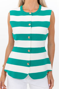 Fresh Picked Joy Green Striped Tank