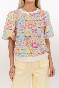 Lighthearted Living Pink Embroidered Blouse