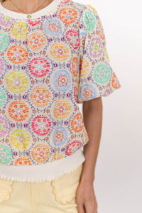 Lighthearted Living Pink Embroidered Blouse