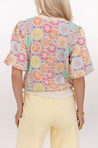Lighthearted Living Pink Embroidered Blouse