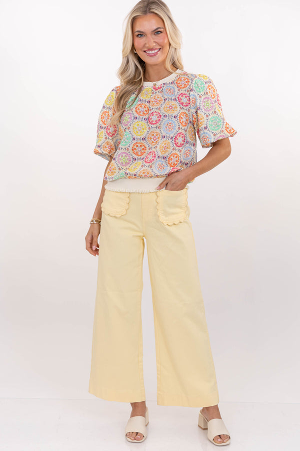 Lighthearted Living Pink Embroidered Blouse