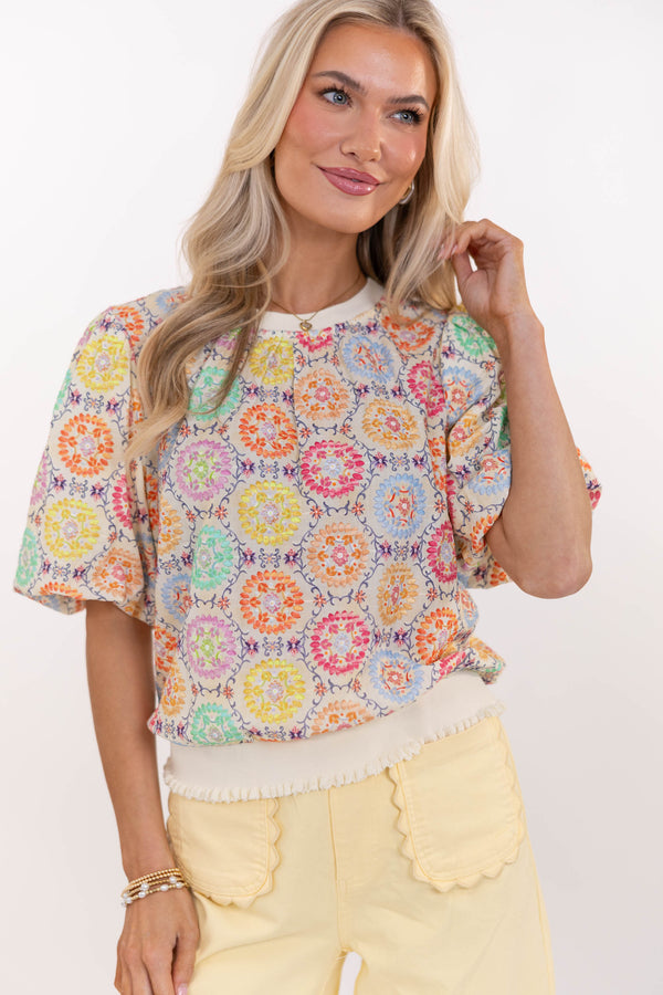 Lighthearted Living Pink Embroidered Blouse