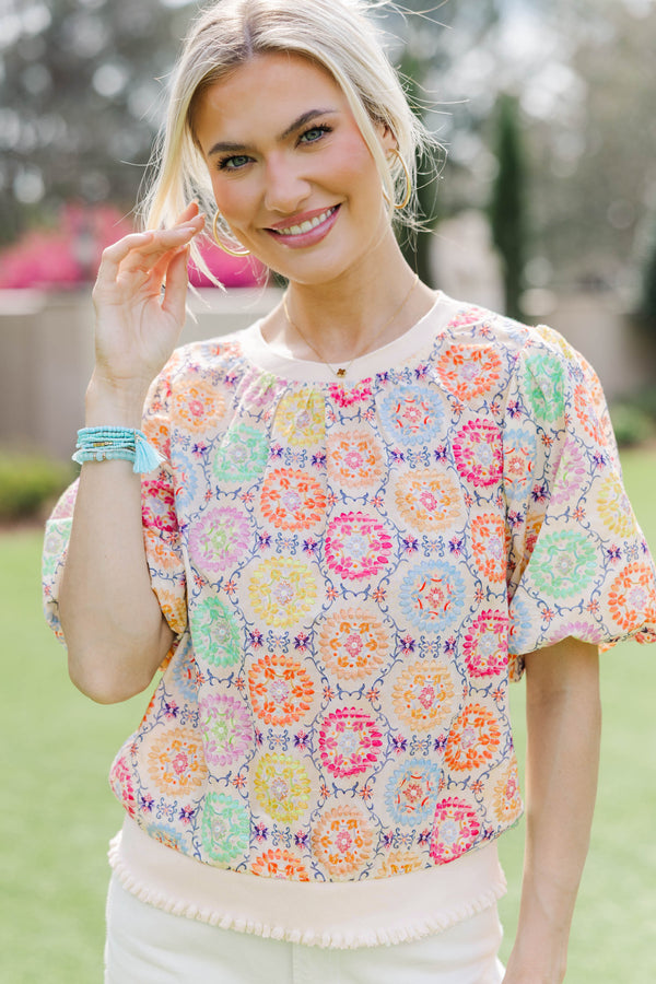 Lighthearted Living Pink Embroidered Blouse