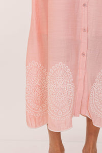 Willow & Sun Blush Embroidered Midi Dress