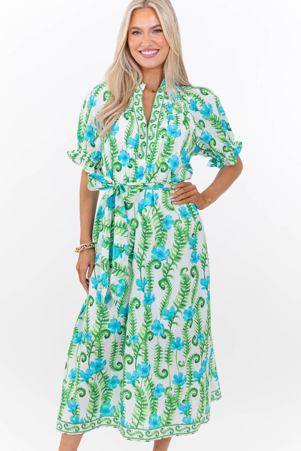 Outfit Solved Cream Floral Midi Dress