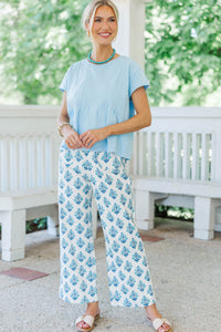 Sweet Daydream Light Blue Pleated Tee