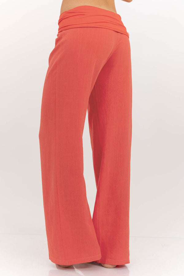 The Iconic Coral Foldover Pants