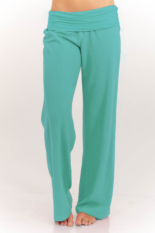 The Iconic Teal Foldover Pants