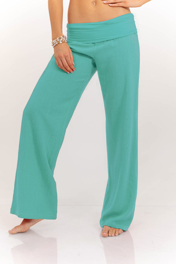 The Iconic Teal Foldover Pants