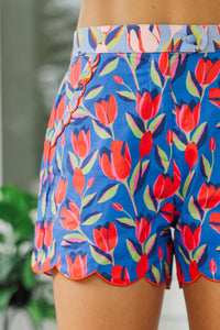 So Very You Navy Floral Scalloped Set