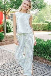 Ready When You Are Mint Striped Bow Back Set