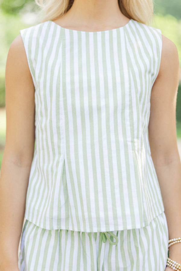 Ready When You Are Mint Striped Bow Back Set