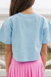 Girls: Summertime Fun Light Blue Sequin Ice Cream Top