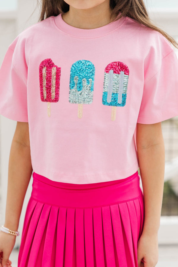 Girls: Summertime Fun Blush Sequin Popsicles Top