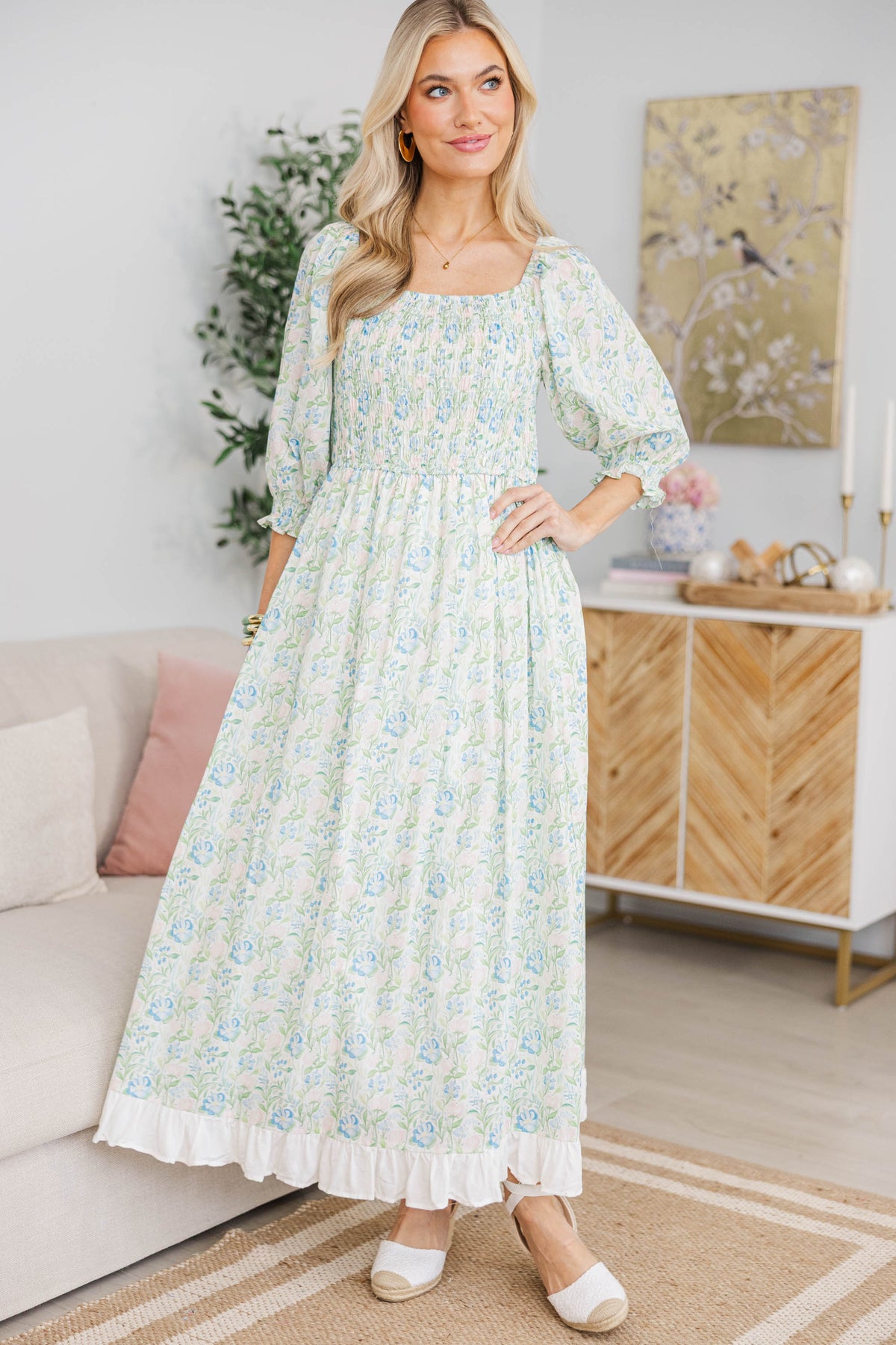 NURSING COLLECTION: Naturally You Pink Floral Babydoll Midi Dress, X-Large - The Mint Julep Boutique