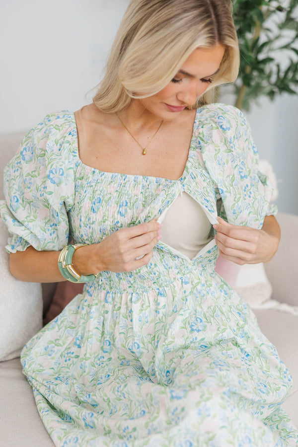 NURSING COLLECTION: Naturally You Pink Floral Babydoll Midi Dress – Shop  the Mint