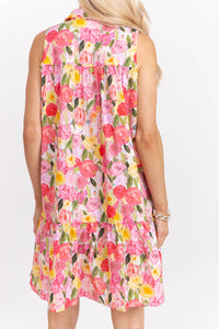 By The Minute Pink Floral Scalloped Dress