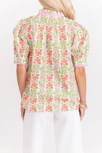 From Time To Time Green Floral Blouse