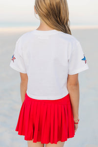 Girls: Fireworks And Fun White American Flag Stars Top