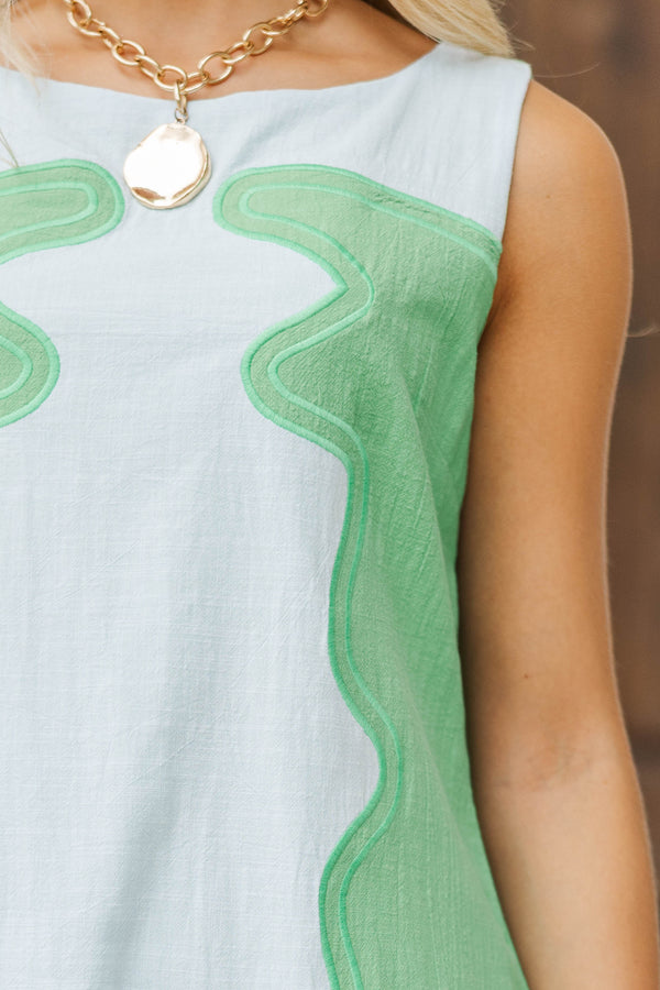 Let Your Heart Be Light Green Abstract Dress