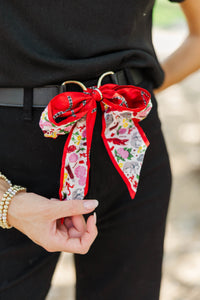 Saturday Silks: Best Of Both Worlds Black Reversible Scarf Belt