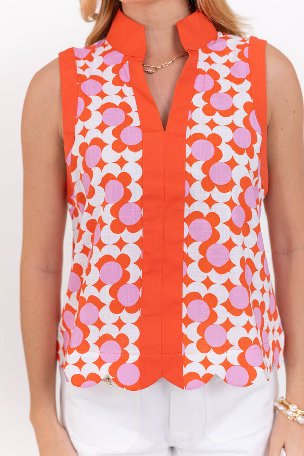 All The Best Days Coral Printed Tank