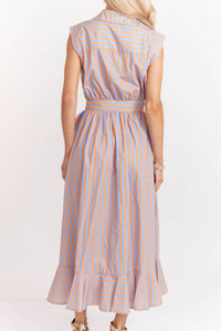 Simply The Best Orange Striped Midi Dress