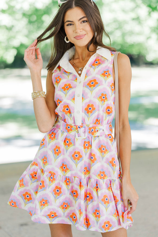 So Glad You Did Pink Printed Dress
