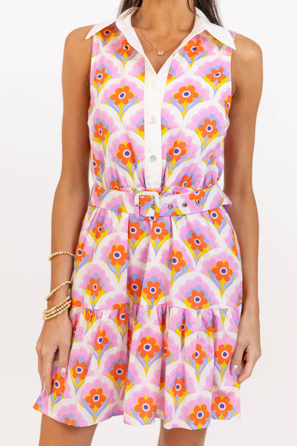 So Glad You Did Pink Printed Dress