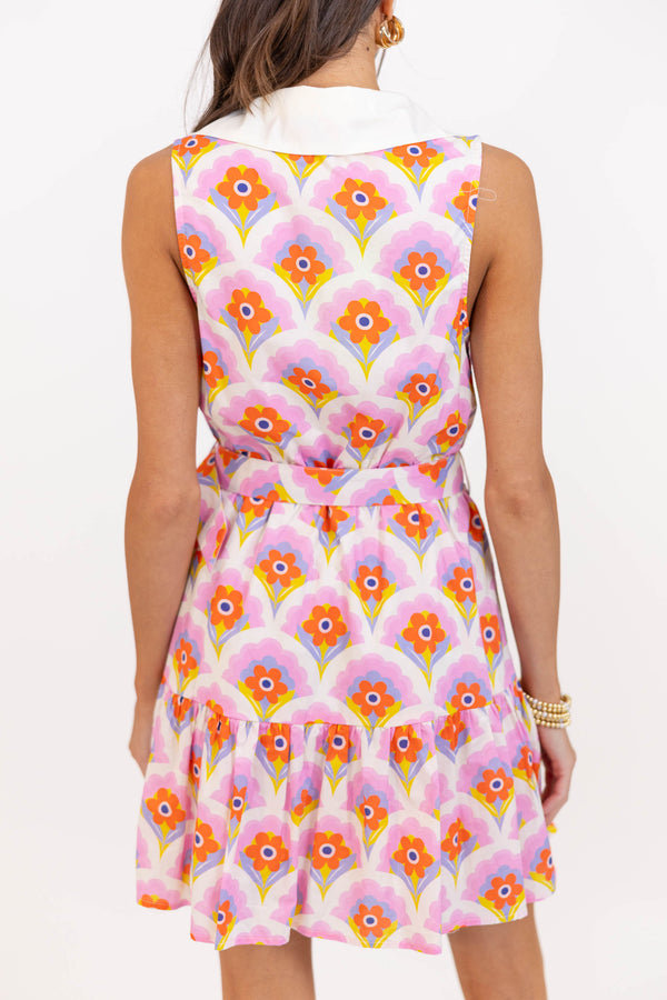 So Glad You Did Pink Printed Dress