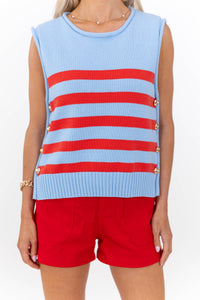 Smiling Inside Blue Striped Sweater