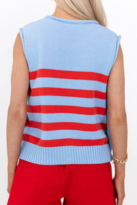 Smiling Inside Blue Striped Sweater