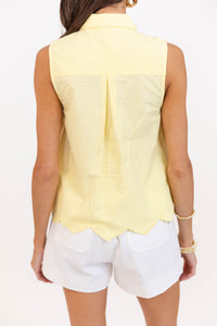 Just Because You Can Yellow Eyelet Tank