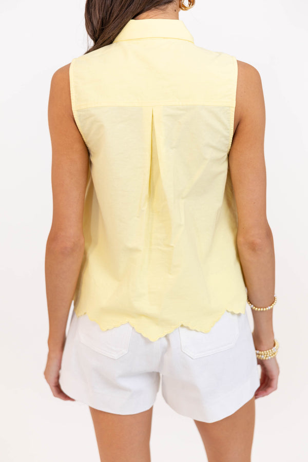 Just Because You Can Yellow Eyelet Tank
