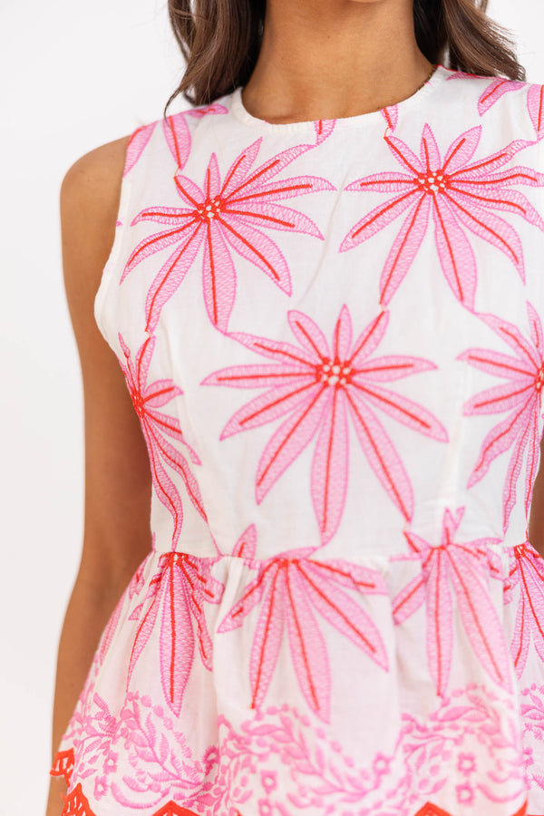 Keep The Joy Pink Large Floral Tank