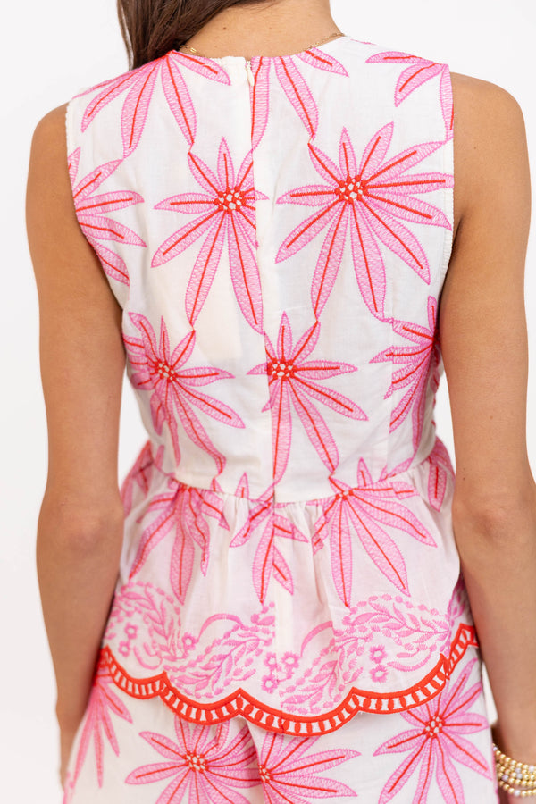Keep The Joy Pink Large Floral Tank