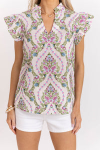 Sweet On This Taupe Floral Blouse