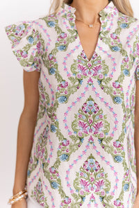 Sweet On This Taupe Floral Blouse