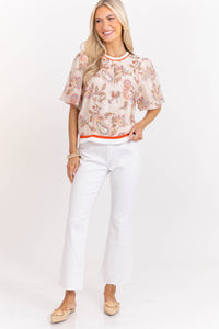 Oh So Good Taupe Paisley Blouse