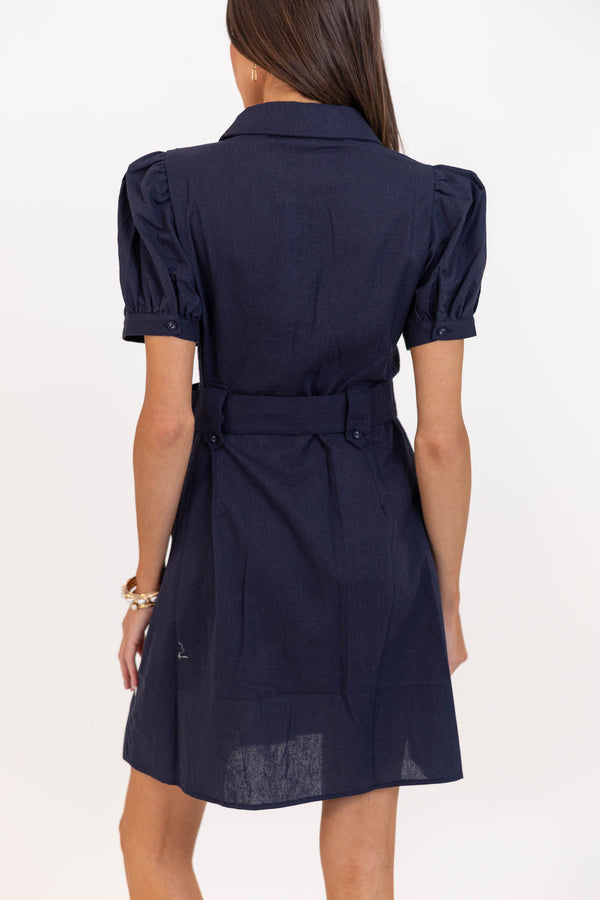 Love This For You Navy Embroidered Dress