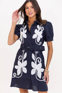 Love This For You Navy Embroidered Dress