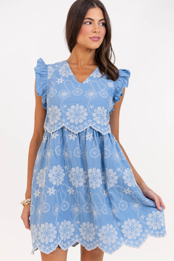 Better Than Dreams Blue Floral Dress